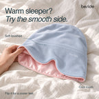 The Blushing Sky Sleep Hood folded back to show its soft-brushed and smooth cool-touch fabric sides.