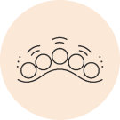 Line illustration of gentle pressure points distributed around the head