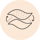 Layered fabric illustration of the Sleep Hood’s dual-sided material