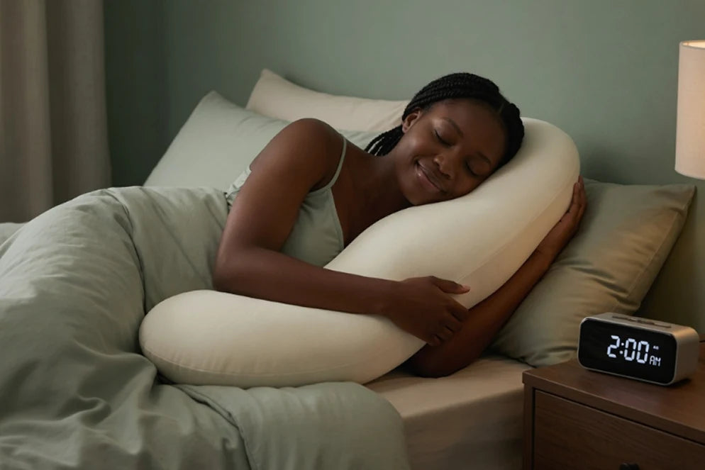 Person holding Beside pillow at 2am